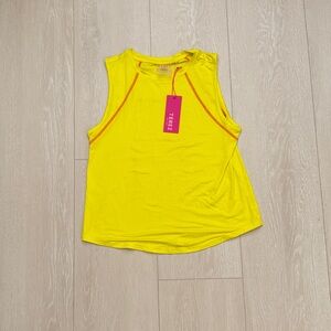 Terez Bright Yellow Muscle Tee with Pink Accents